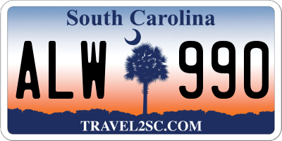 SC license plate ALW990