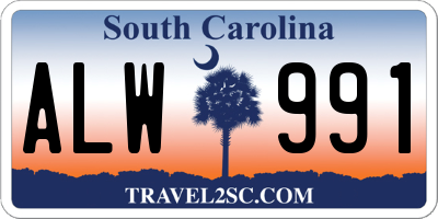 SC license plate ALW991