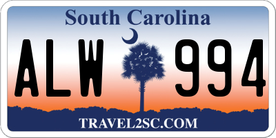 SC license plate ALW994