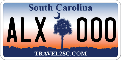 SC license plate ALX000