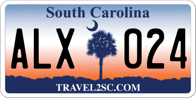 SC license plate ALX024