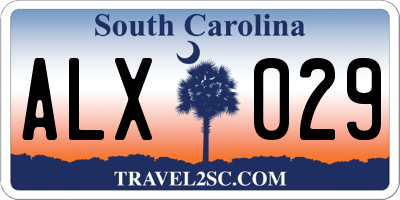 SC license plate ALX029