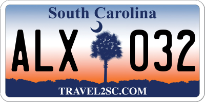 SC license plate ALX032