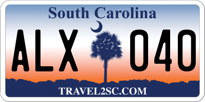SC license plate ALX040
