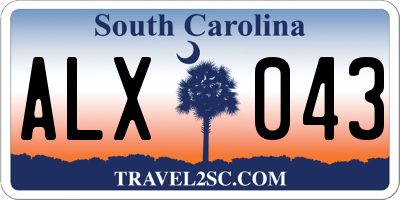 SC license plate ALX043