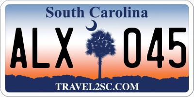 SC license plate ALX045