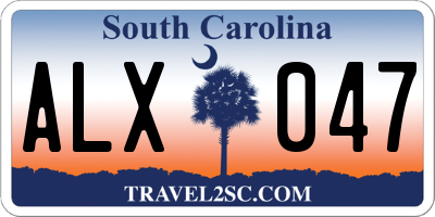 SC license plate ALX047