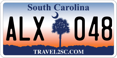 SC license plate ALX048
