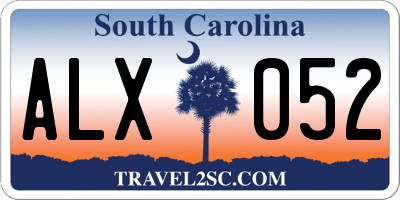 SC license plate ALX052