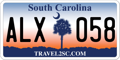 SC license plate ALX058