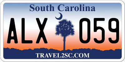 SC license plate ALX059