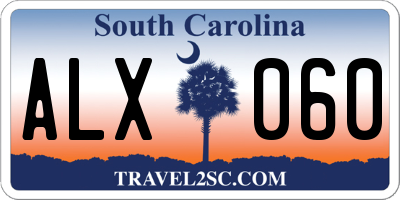 SC license plate ALX060