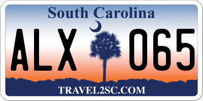 SC license plate ALX065