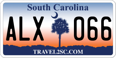 SC license plate ALX066