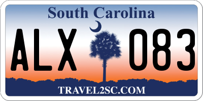 SC license plate ALX083
