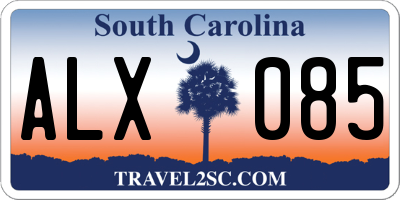 SC license plate ALX085