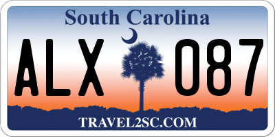 SC license plate ALX087