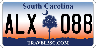 SC license plate ALX088
