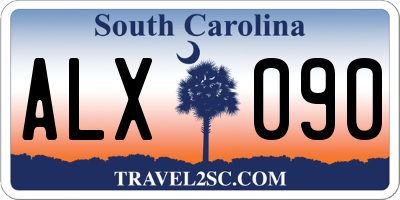 SC license plate ALX090