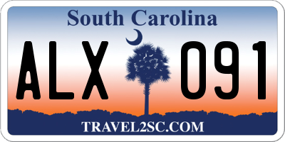 SC license plate ALX091
