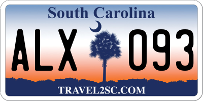 SC license plate ALX093