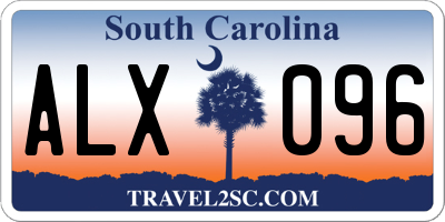 SC license plate ALX096
