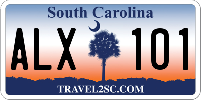 SC license plate ALX101