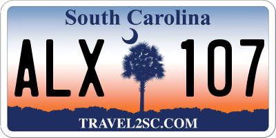 SC license plate ALX107