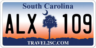 SC license plate ALX109