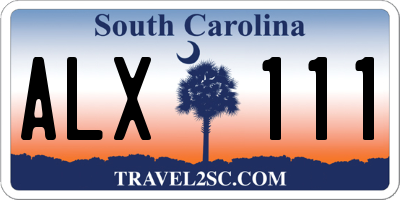 SC license plate ALX111