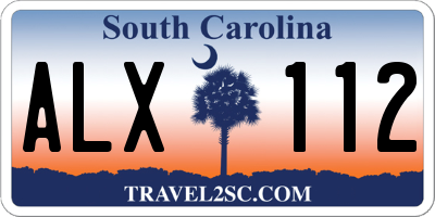 SC license plate ALX112
