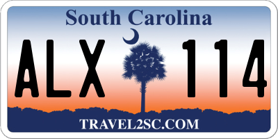 SC license plate ALX114