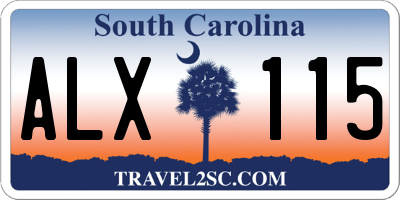 SC license plate ALX115
