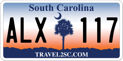 SC license plate ALX117