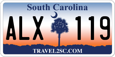 SC license plate ALX119