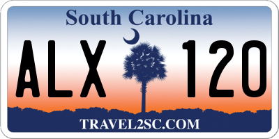 SC license plate ALX120