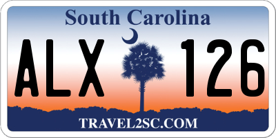 SC license plate ALX126