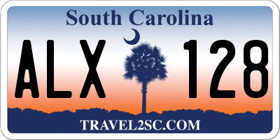SC license plate ALX128