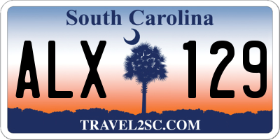 SC license plate ALX129