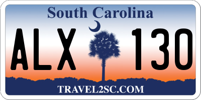 SC license plate ALX130