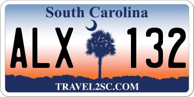 SC license plate ALX132