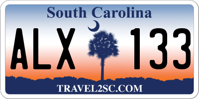 SC license plate ALX133