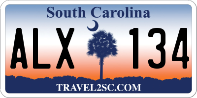SC license plate ALX134
