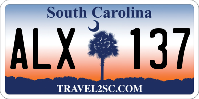 SC license plate ALX137