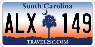 SC license plate ALX149