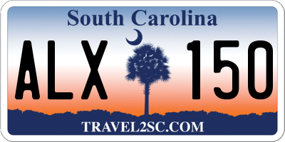 SC license plate ALX150