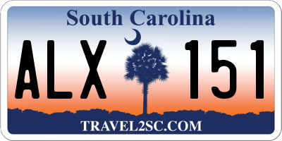 SC license plate ALX151