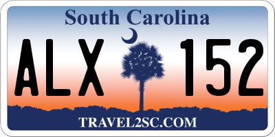 SC license plate ALX152