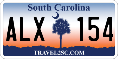 SC license plate ALX154