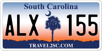 SC license plate ALX155